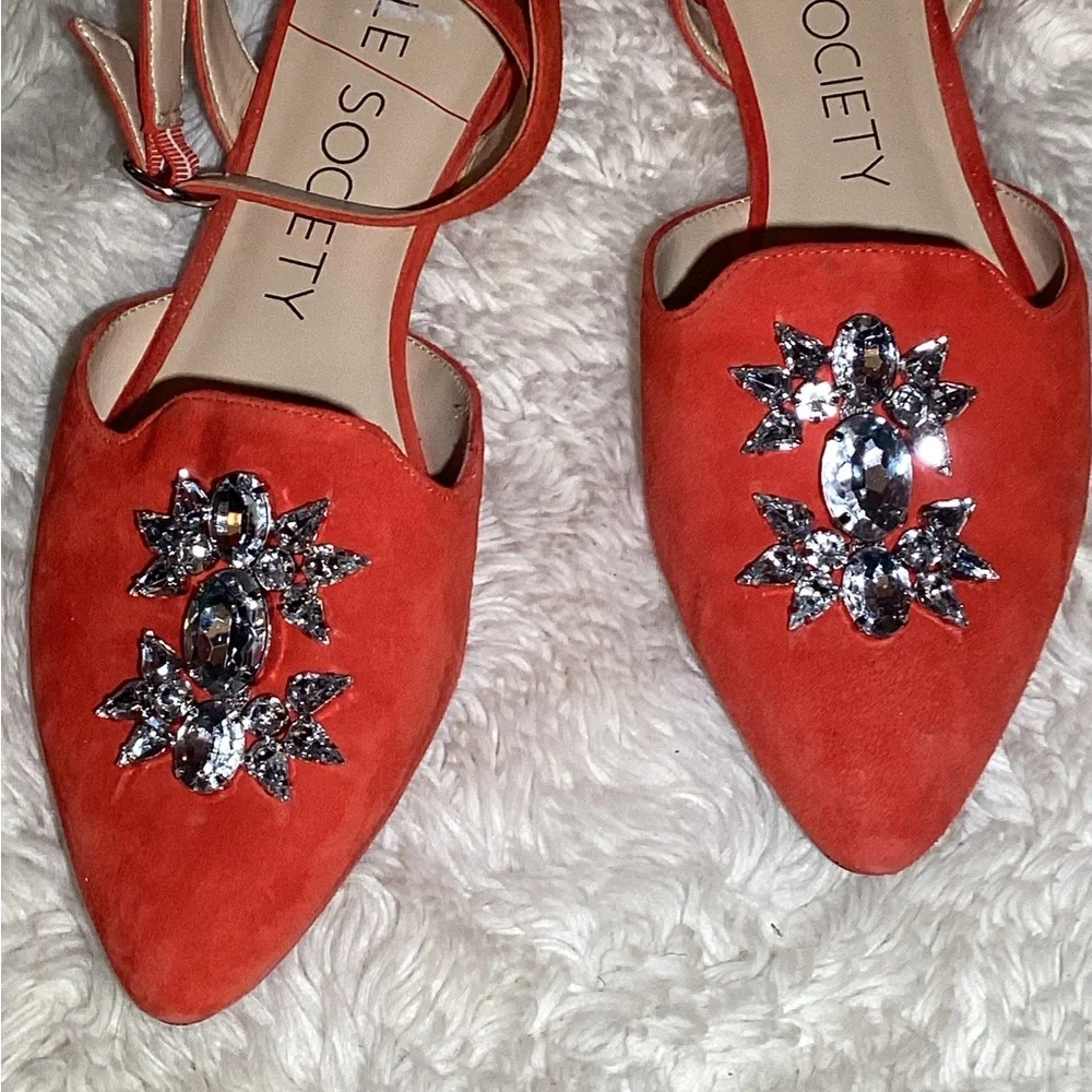 Sole Society Pearla Embellished Pointed Toe Leather Sandals size 9.5
